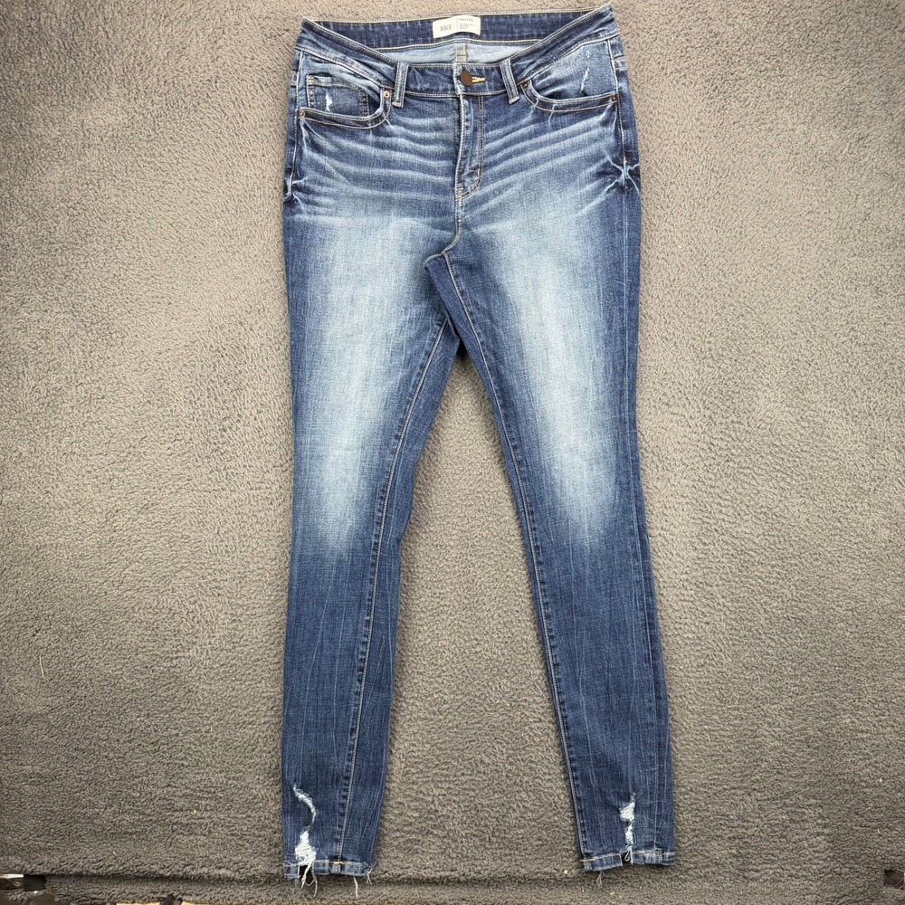 BKE Payton Universal Fit Mid-Rise Skinny Distressed Jeans Blue 29x31.5